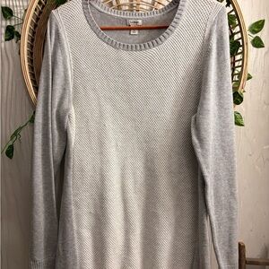 L.L. Bean Light Gray Knit Sweater Large Lightweight